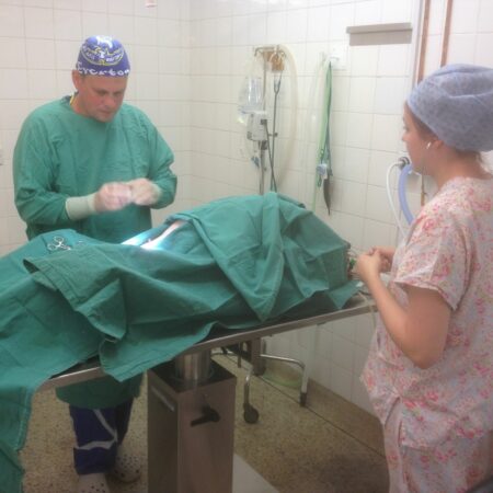 Martin in theatre for surgery