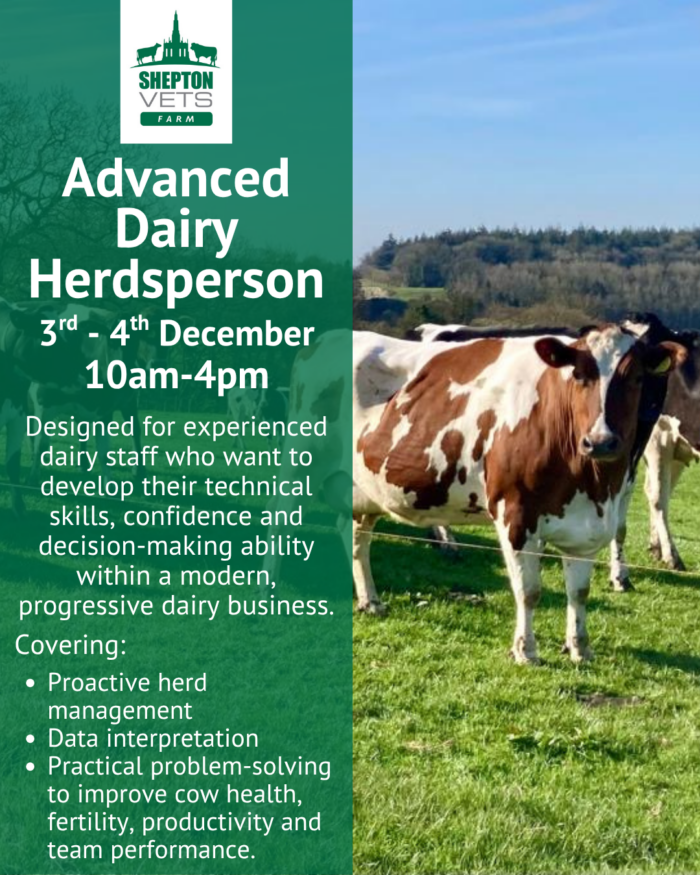 3rd-4th December Advanced Dairy Herdsperson
