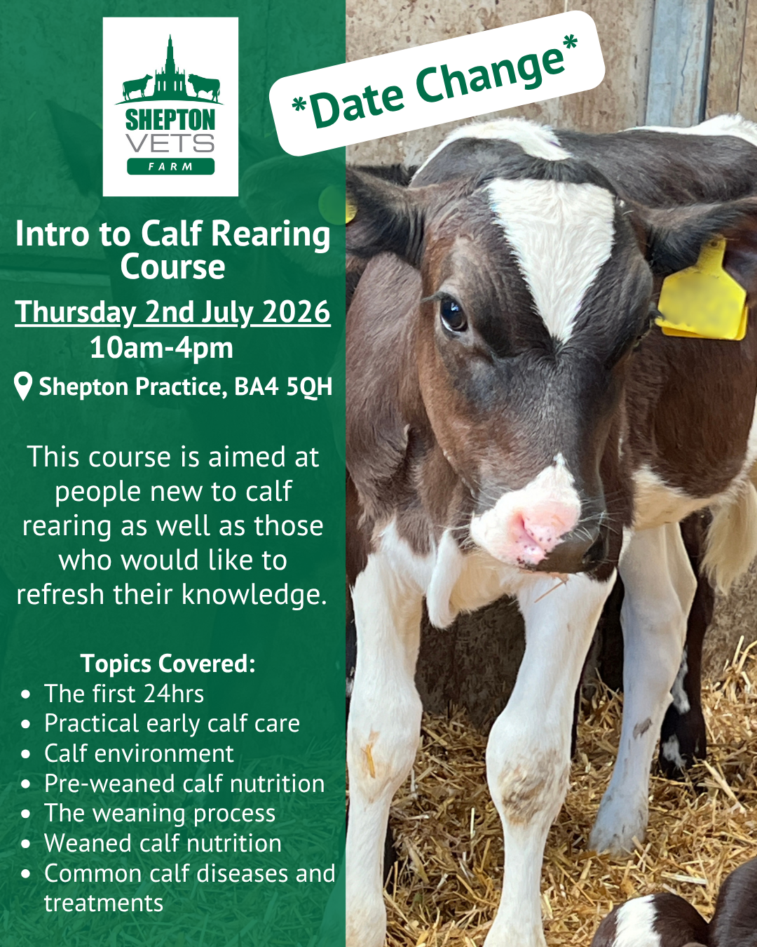 2nd July – Intro to Calf Rearing Course